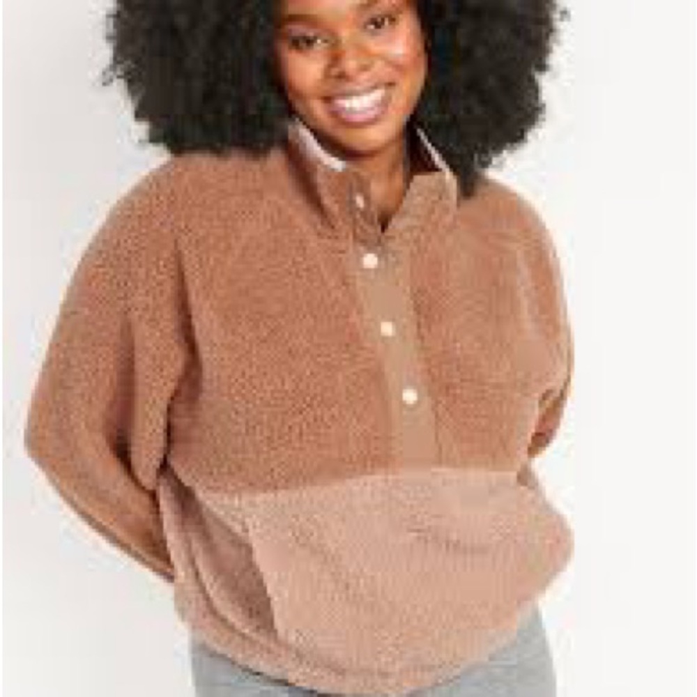 Old Navy Cropped Sherpa Pullover - Size L